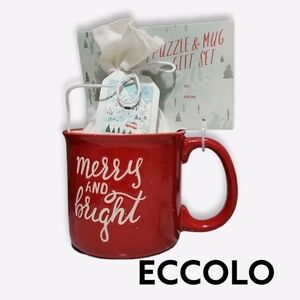 New! Eccolo merry and bright puzzle and mug gift set